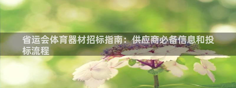 耀世游戏：省运会体育器材招标指南：供应商必备信息和投