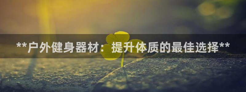 耀世而来：**户外健身器材：提升体质的最佳选择**