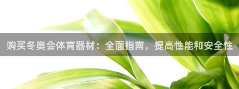 耀世平台理7O777：购买冬奥会体育器材：全面指南，提高性能